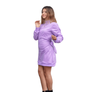 PULLOVER SWEATER DRESS PUFFY SLEEVES